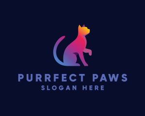 Gradient Pet Cat logo design