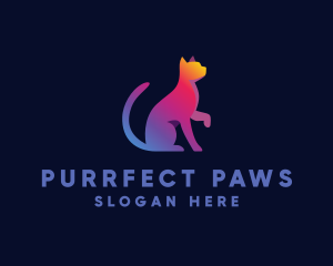 Kitty - Gradient Pet Cat logo design