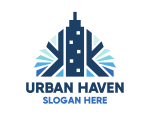 Blue Urban City logo design