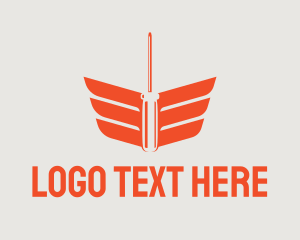 Equipment - Orange Winged Screwdriver logo design