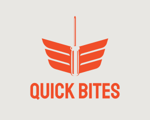 Equipment - Orange Winged Screwdriver logo design