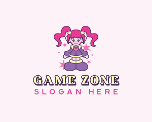 Cute Cyber Girl logo design