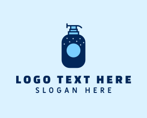 Sanitary - Blue Cleaner Pump Bottle logo design