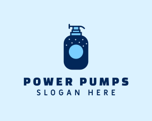 Blue Cleaner Pump Bottle logo design