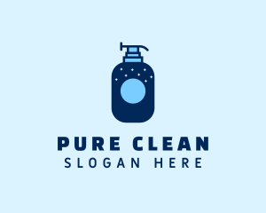 Blue Cleaner Pump Bottle logo design