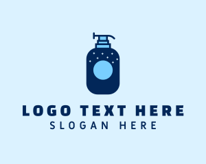 Pump Bottle - Blue Cleaner Pump Bottle logo design