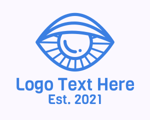 Blue - Clam Eye Line Art logo design