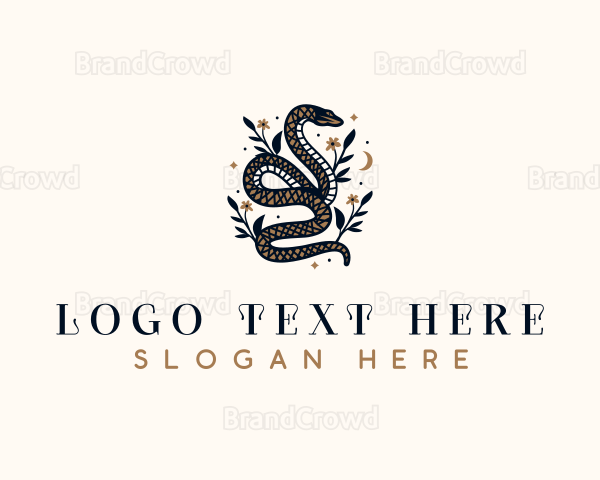 Snake Floral Decorative Logo