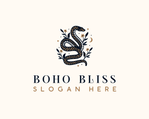 Snake Floral Decorative logo design