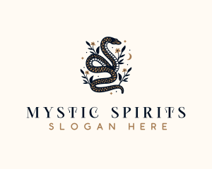 Snake Floral Decorative logo design