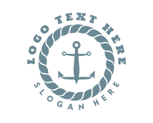 Fishing - Nautical Rope Anchor logo design