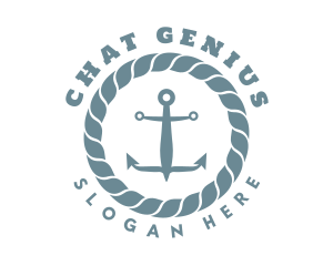 Water - Nautical Rope Anchor logo design