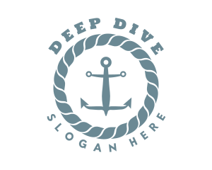 Dive - Nautical Rope Anchor logo design