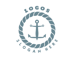 Navy - Nautical Rope Anchor logo design