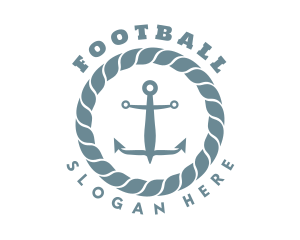 Boat - Nautical Rope Anchor logo design