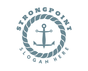 Ship - Nautical Rope Anchor logo design