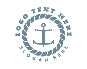 Ship - Nautical Rope Anchor logo design