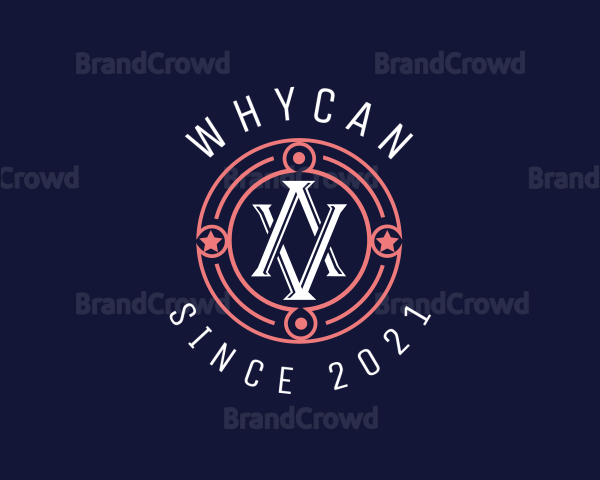 Mystical Badge Letter AV Logo