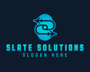 Logistics Plane Letter S logo design