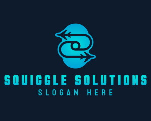 Logistics Plane Letter S logo design