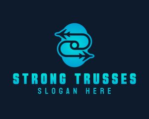 Logistics Plane Letter S logo design