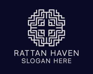 Rattan - Intricate Textile Decor logo design