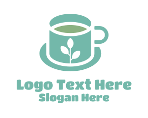 Coffee Shop - Blue Minimalist Teacup logo design