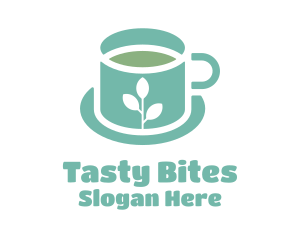 Coffee - Blue Minimalist Teacup logo design