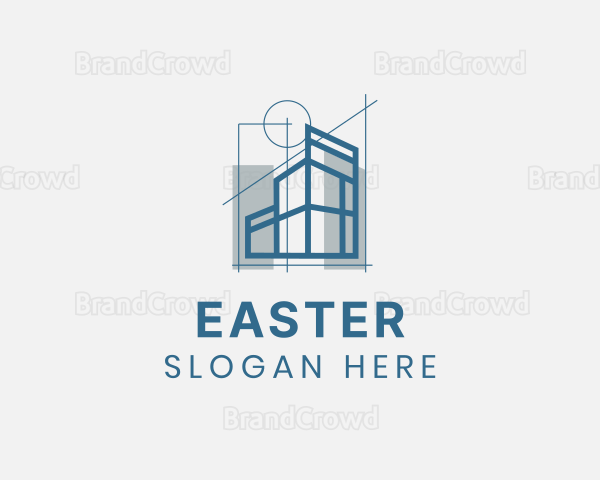 Architectural Blueprint Building Logo