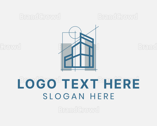 Architectural Blueprint Building Logo