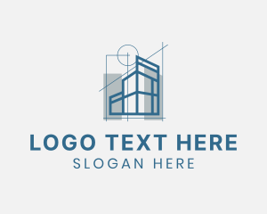 Draftsman - Architectural Blueprint Building logo design