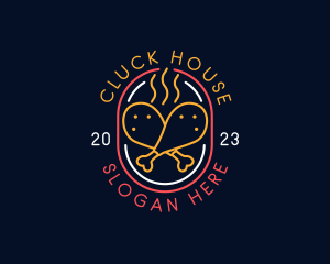 Chicken - Neon Sign Chicken Restaurant logo design