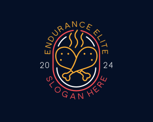 Neon Sign Chicken Restaurant logo design