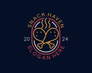 Neon Sign Chicken Restaurant logo design