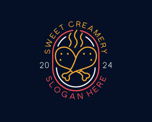 Neon Sign Chicken Restaurant logo design