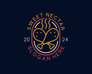 Neon Sign Chicken Restaurant logo design