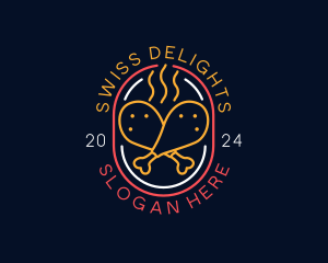 Neon Sign Chicken Restaurant logo design