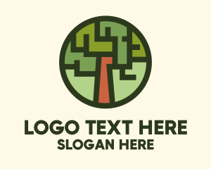 Timber - Geometric Tree Arboretum logo design