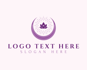 Healer - Lotus Flower Moon logo design