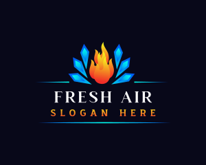 HVAC Ice Flame logo design