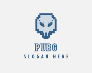 Skull Tech Pixel Logo