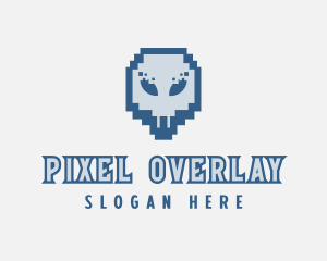 Skull Tech Pixel logo design