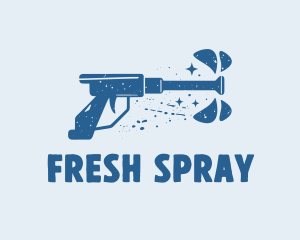 Paint Spray Gun Water logo design