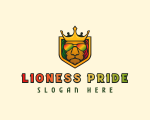 Reggae Lion Crown logo design