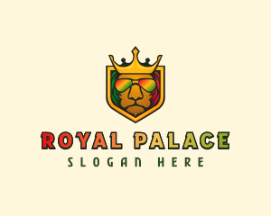 Reggae Lion Crown logo design