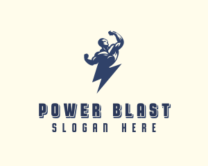 Thunder Power Man logo design