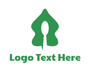 Vegan - Salad Spoon Tree logo design