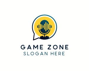 Singer - Microphone Talk Podcast logo design