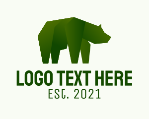 Origami - Grizzly Bear Origami logo design