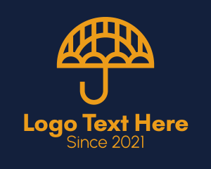 Yellow - Minimalist Yellow Umbrella logo design